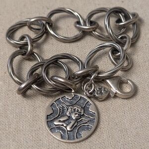 Silpada Sterling Silver Watch Over Me Guardian Angel Bracelet B1959